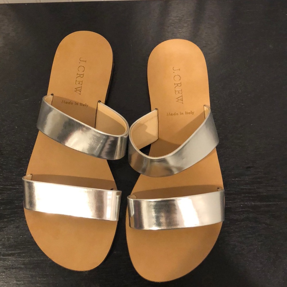 Silver strappy sandals